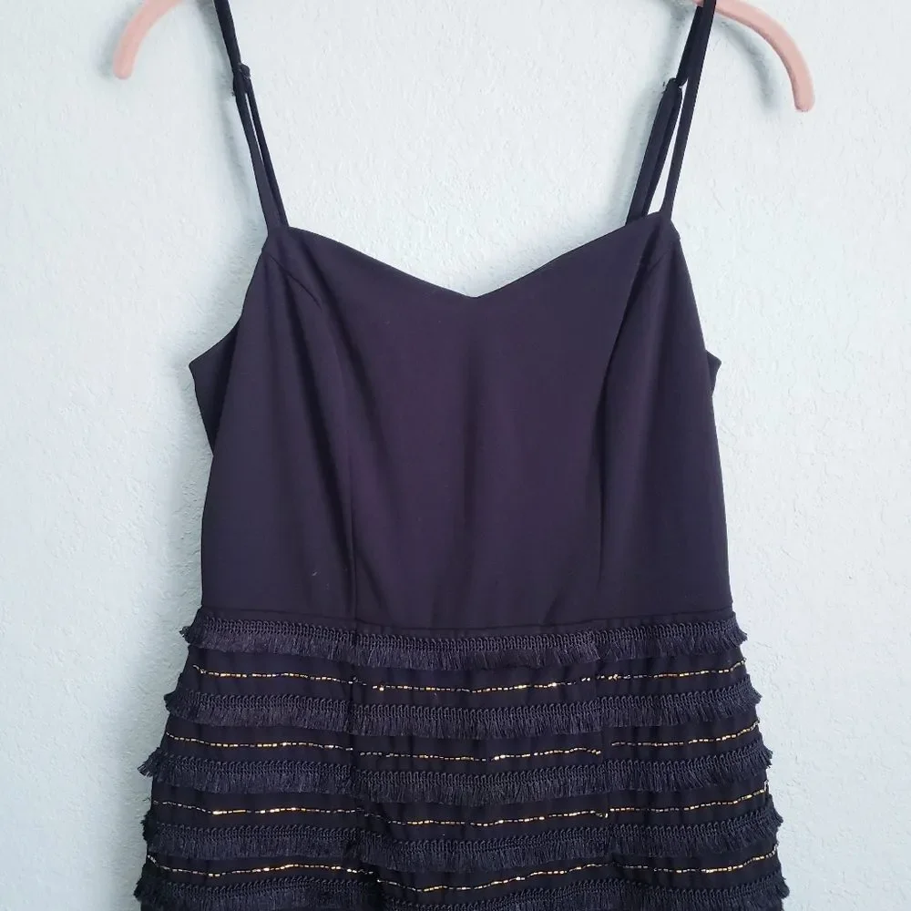 Marina Black Bead and Fringe Gatsby Mini Dress - Picture 6 of 12